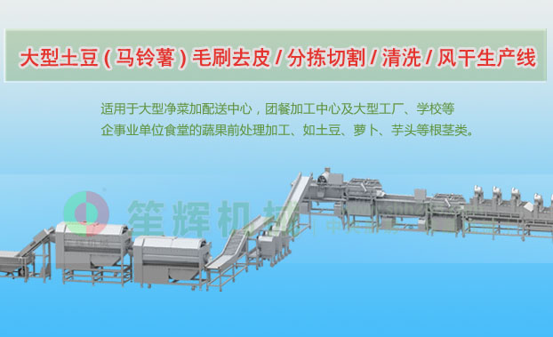 清涧连续式土豆去皮清洗切割风干生产线